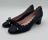 Kate Spade New York Yasmin Scalloped Block Heel Pumps Black Leather Size 6.5 Photo 0