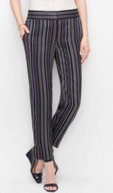 ANN Taylor Blue Fine Stripe Ankle Pants Photo 0