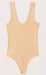 Abercrombie Bodysuit Extra Large Ribbed Wide Strap Scoop Neck Downtown Girl Chic Photo 0