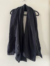 Aerie Black 100% Cotton Oversized Scarf Wrap Crinkle Gauze Lightweight Capsule Photo 0