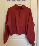 NWOT A New Day women’s dark mauve pink cropped long sleeve zip collar jacket XL Photo 0