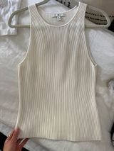 Banana republic ribbed stretchy white tank top Photo 0