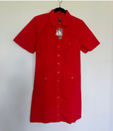 J. Crew Cotton Poplin Utility Shirt Dress in Festival Red Size 2 Photo 0