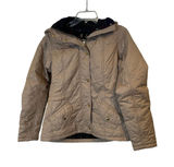 Barbour Millfire Quilt Jacket Tan Beige Hooded Tartan Lining LQU0665‎ Womens 8 Photo 0