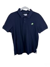 Project Earth Clothing Navy Blue Organic Cotton Leaf‎ Polo Shirt Large Womens Photo 0