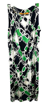 Tory Burch Small Dress Shift Chain Print‎ Silk Sleeveless Beach Vacation 206 Photo 0