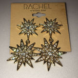 Rachel Roy Starburst 2 tier Gold & Crystal Earring Photo 0