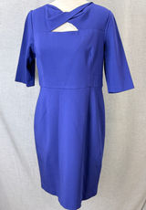Trina Turk Romanova Cobalt Blue Cutout Sheath Dress‎ Size 14 Office Wear Photo 0