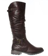 Bare Traps Women's Stiller Riding Boots dark Brown Knee High Buckle Zip size 8 Photo 0