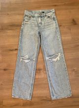 American Eagle Strigid Ripped Jeans High-Waisted Baggy Straight Photo 0