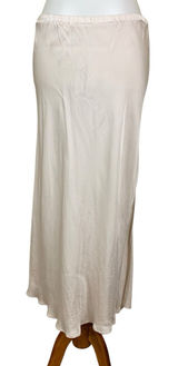 YFB Felicity Satin Slip Skirt Midi Elastic Waist‎ Lightweight Neutral Large NWT Photo 0