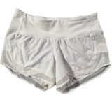 Lululemon Mind‎ Over Miles Shorts Womens 6 White Mesh Trim Athletic Running Photo 0