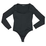 Abercrombie‎ & Fitch Bra Free Seamless Deep V Bodysuit Black Small Photo 0