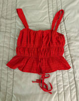 REVOLVE More To Come Women’s Red Ruched Tie-Front Tank Top NWT Photo 0