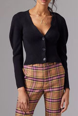 Maeve Anthropologie Luana cropped sweater black extra large Photo 0