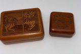Wooden Jewelry Box Set - Brown Decorative Carousel and Love Motif Photo 0