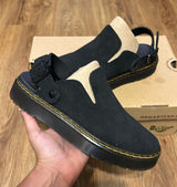 DR MARTENS Carlson black suede slingback mules clogs slip on shoes women’s 9 new Photo 0