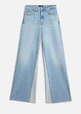 7 For All Mankind Paneled Lotta Wide Leg Jeans Seabreeze Blue Size 28 NWT Photo 0