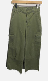 BDG Cargo Pants Womens S Green Raw Hem High Rise Utility Streetwear Wide Leg Photo 0