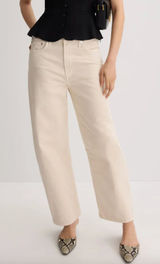 Citizens of Humanity White Micro Barrel Jeans Size 32 High Rise Baggy Rigid $248 Photo 0