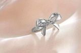 NEW Size 8 silver bow ring, coquette bow jewelry, trendy bow ring Photo 0