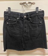 H&M Black Mini Jean Skirt Photo 0