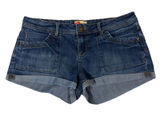 Y2K‎ Women's Low Rise Shortie Denim Mini Booty Shorts Size 28/6 Summer Vacation Photo 0