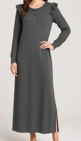 Z Supply Charcoal Ruffle Sleeve Maxi Dress New With Tags Size Medium Photo 0
