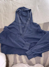 Blue  Cropped Hoodie Photo 0