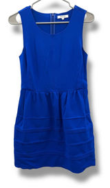 Madewell Sleeveless Mini Dress Womens Small Blue Pintuck Tiered‎ Fit Flare 39144 Photo 0