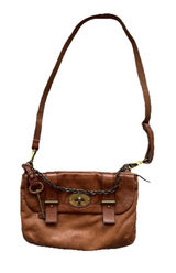 Fossil Issue 54 Brown Leather Messenger Bag‎ Crossbody Charm Satchel Chain Purse Photo 0