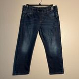 Wrangler Blue Straight Leg Jeans Classic Style Drawstring Pants Distressed SZ 10 Photo 0
