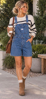 Levi’s premium vintage inspired overalls shorts medium wash medium Photo 0