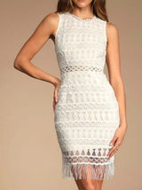 Lulus‎ Kenna White Crochet Lace Sleeveless Bodycon Dress MEDIUM Photo 0