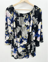 Buddy Love Women Small‎ Floral Rose Watercolor Off Shoulder Dress Bell Sleeve Photo 0