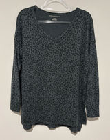 American Eagle plush‎ v neck animal cheetah print oversized long sleeve grey S Photo 0