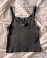 Grey Brandy Melville Tank Top Ribbed Photo 0