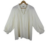 Cato Beaded Embellished‎ Peasant Blouse Size 22/24W Cream Cottagecore Boho Sheer Photo 0