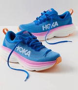 Hoka One One Bondi 8 Wide Sneakers Coastal Sky Blue Pink Size 6.5 D Photo 0