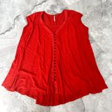 Free People Boho Oversized Lagenlook Highland Tee in Azalea Red XS Xsmall Photo 0