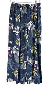 Floral‎ Wide Leg Pants Elastic Waist Drawstring Comfy Loungewear Set 2 pc Size M Photo 0