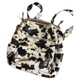 Boutique Cow Print Backpack Purse Womens OS White Black Vegan Leather Western Photo 0