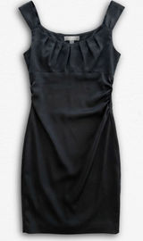 Vintage Maggy London Black Cocktail Dress Pleated Ruched Sheath Size‎ 4 Photo 0