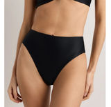 Quince Italian High-Rise High-Leg Bikini Bottom Swim Black Size XL NEW Photo 0