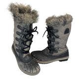Sorel Winter Boots Womens‎ 12 Gray Quilted Waterproof Faux Fur Lace Up Snow Photo 0