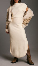 Daily Practice by Anthropologie Column Sweater Midi Dress Cream Large Photo 0