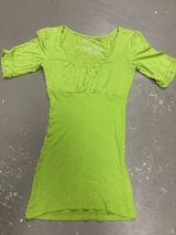 Derek Heart Y2K Lime Green Babydoll Coquette Hannah Montana Shirt Womens Small Photo 0