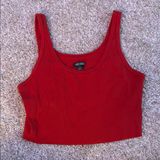 Wild Fable Red Fitted Crop Tank Top Photo 0