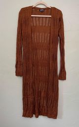 Long Sleeve Loose Knit Sweater Orange Size M Photo 0