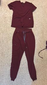 Burgundy Scrubs Set Photo 0